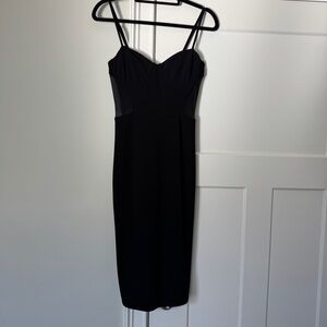 Black nookie-style cocktail dress with mesh side panels - Mediun